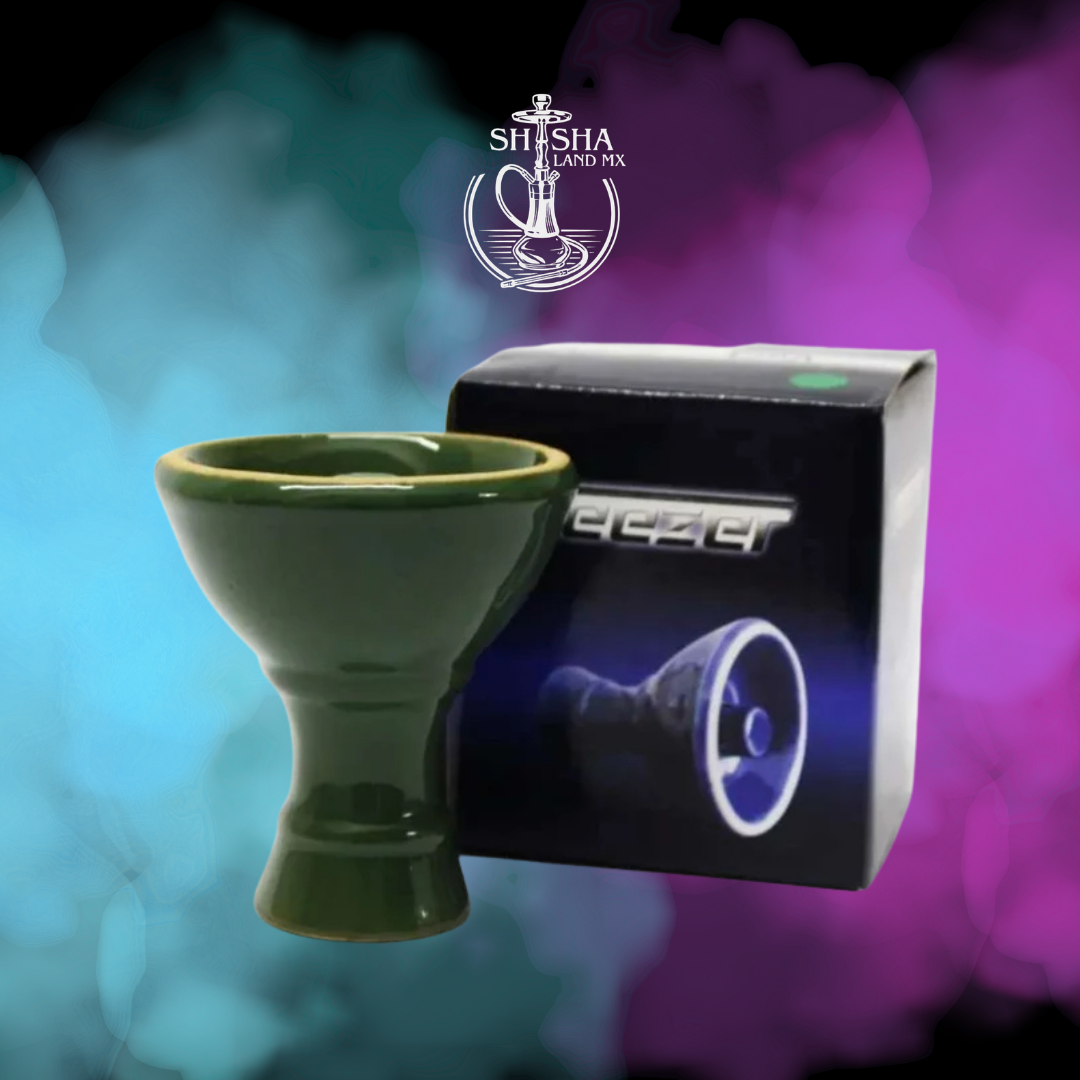 Tabaquera y cazoleta Vortex de porcelana con orificios laterales anti escurrimiento para shisha, cachimba, hookah y narguile
