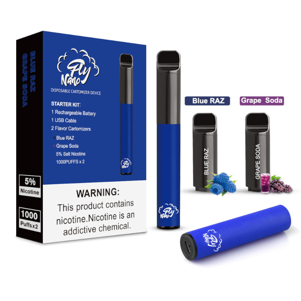 Vape FLY Nano Starter Kit blue Raz y Grape Soda