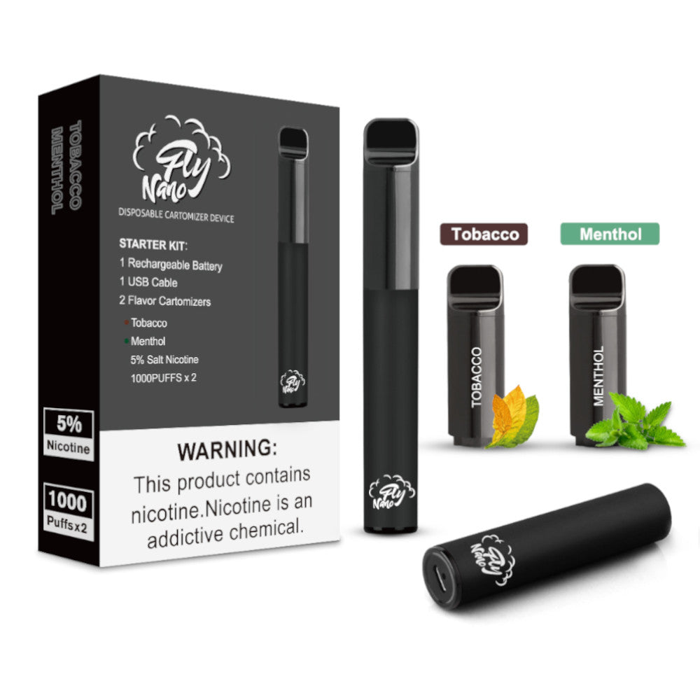 Vape FLY Nano Starter Kit contiene tobacco y menthol